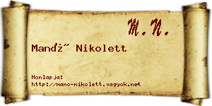 Manó Nikolett névjegykártya
