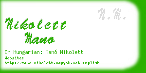 nikolett mano business card